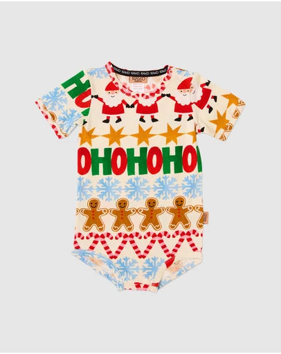 Kip&Co - Festive Garland Organic SS Romper - Babies