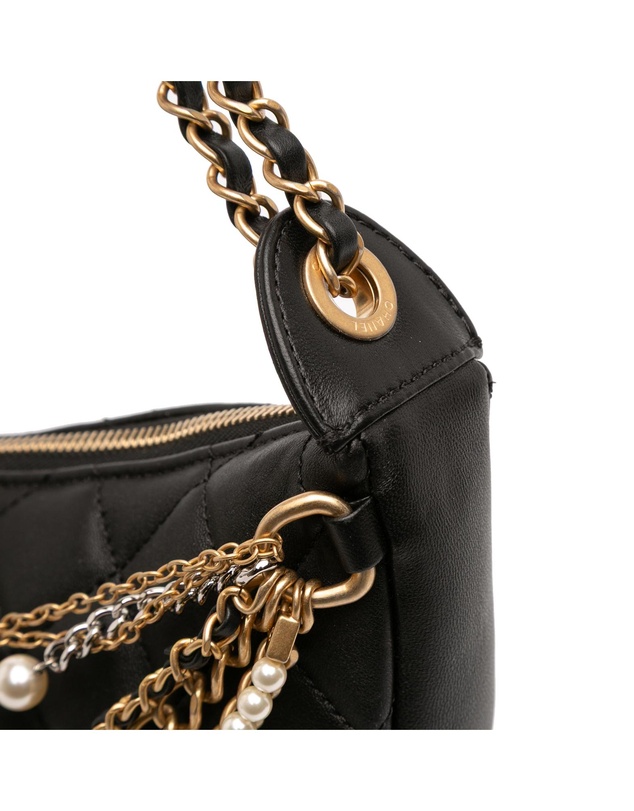 Pre-Loved by Azura Reborn - Pre-Loved Quilted Lambskin All About Chains Hobo