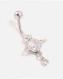 Lovisa - Surgical Steel Cubic Zirconia Planet Belly Bar