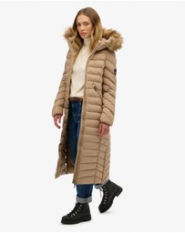 Superdry - Fuji Faux Fur Hooded Longline Slim Fit Jacket