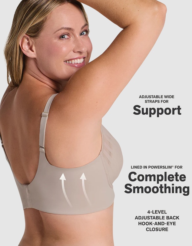Leonisa - Daily Side & Back Smoothing V Neck Wirefree Bra