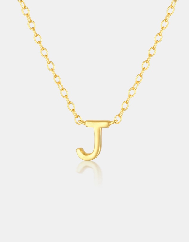 The Silver Collective - Children's A-Z Letter Necklace - J