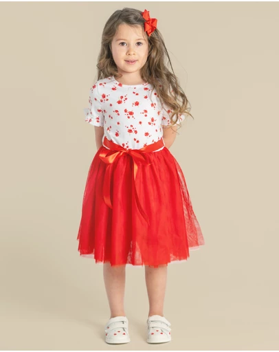 Designer Kidz - Alyssa Floral S/S Tutu Dress