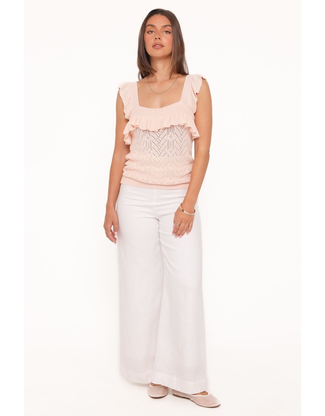 Petal & Pup - Felicia Lace Pointelle Top - Pale Pink