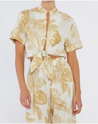 Amelius - Samara Linen Tie Front Top