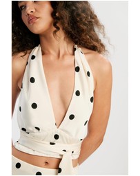 Bardot - Phoebe Satin Halter Tie Top