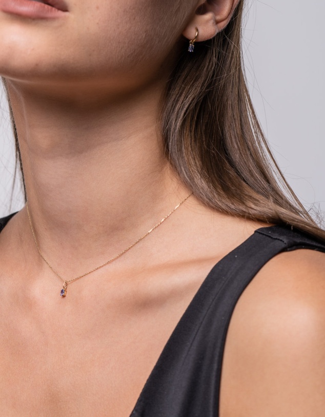 Luna Rae - Solid Gold - Tazanite Necklace