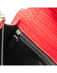 Pre-Loved by Azura Reborn - Pre-Loved Croc Embossed Leather Monogram Cassandra Clasp Bag