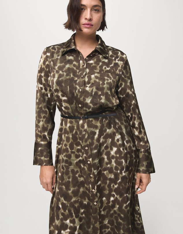 M.N.G - Printed Shirt Dress With Belt