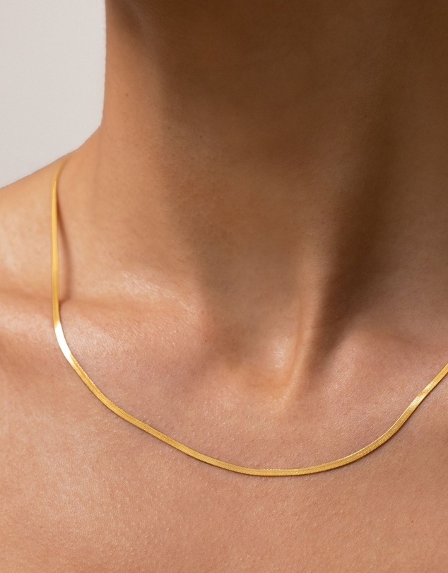 SAINT VALENTINE - Sphinx 2mm Snake Chain Necklace - Gold