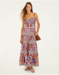Farm Rio - Sleeveless Tiered Maxi Dress