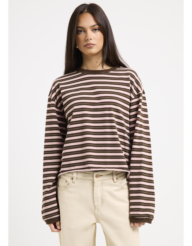 Subtitled - Long Sleeve Stripe Top