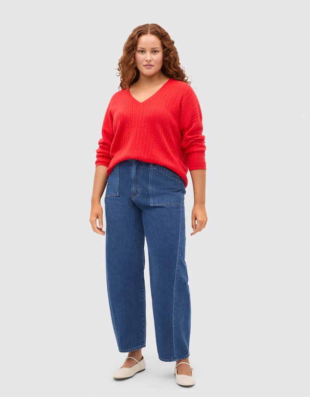 Seed Heritage - Australian Merino V Neck Cable Knit