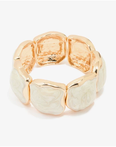 Lovisa - Gold White Marbled Organic Stretch Bracelet