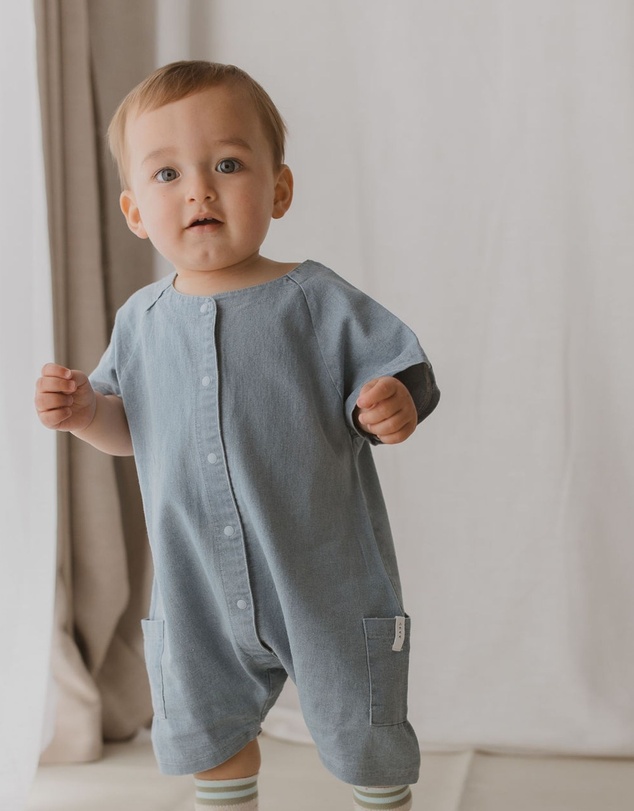 Susukoshi - Denim Mechanic Baby Suit Shorts