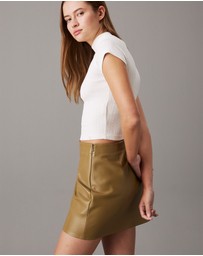 Calvin Klein Jeans - Faux Leather Mini Skirt