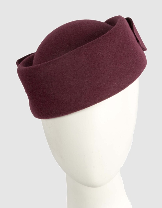 Max Alexander - Felt Wine Pillbox Hat