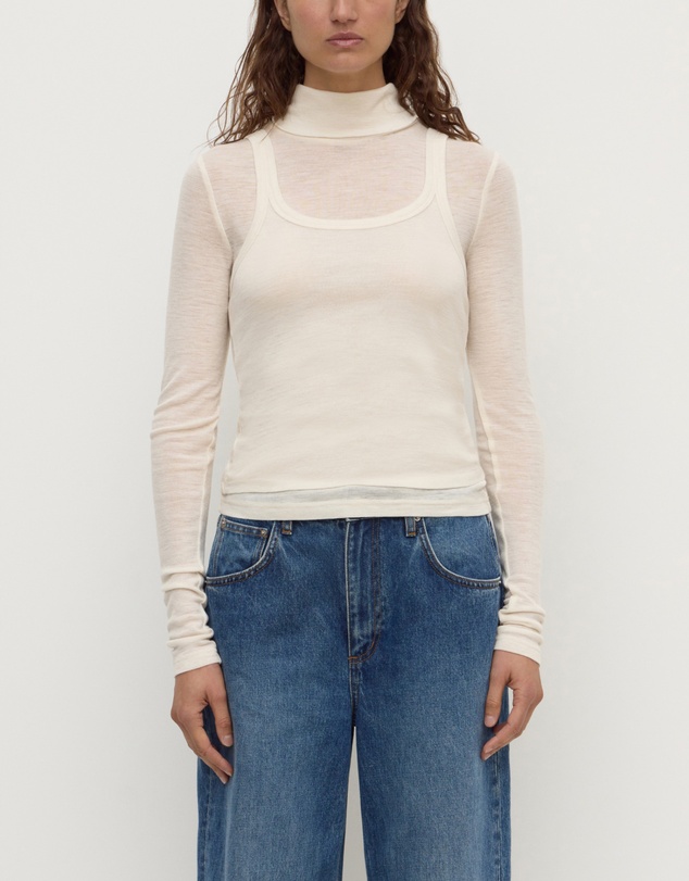 Assembly Label - Nora Merino Wool Layered Turtleneck Top
