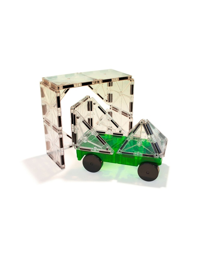 Magna-Tiles - MAGNA-TILES - Cars - 2 Piece Expansion Set - Green & Yellow