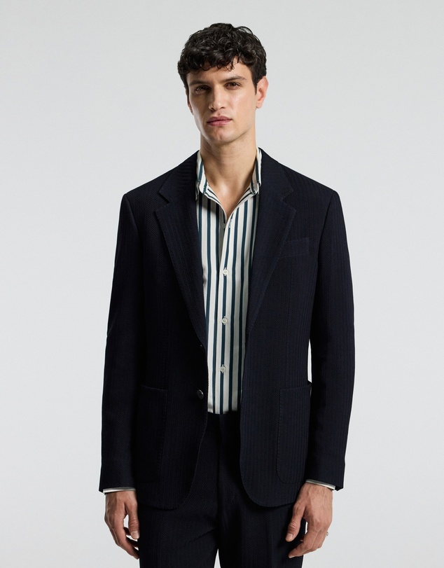 Calibre - Herringbone Jacquard Blazer Navy