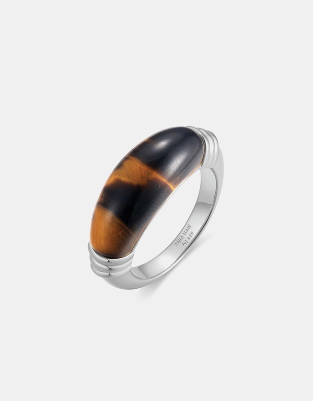 Ania Haie - Ania Haie Silver Tiger Eye Statement Ring