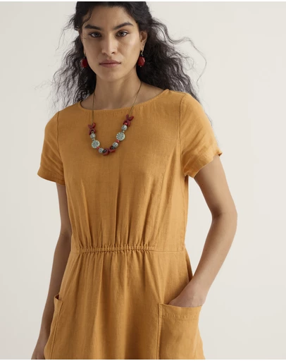 Seasalt - Haneth Waisted Linen Midi Dress
