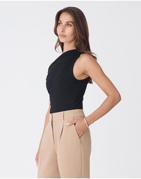 Forcast - Cici Bamboo Twist Shoulder Top