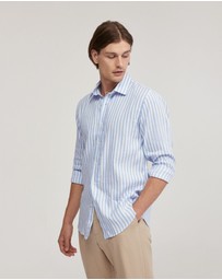 Oxford - Fergus Linen Striped Shirt