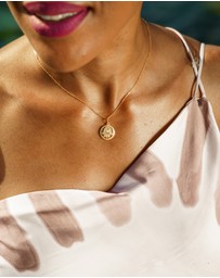 Georgini - Georgini Opal Glow Blue Created Opal Hamsa Gold Medallion