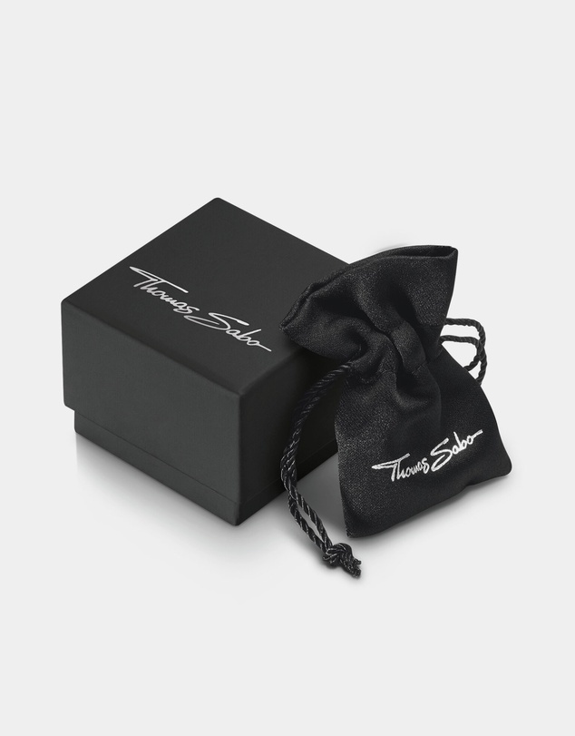 THOMAS SABO - Silver Link Necklace with Two Ring Clasps and White Zirconia