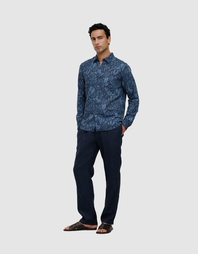 Trenery - Yarn Dyed Linen Relaxed Drawcord Pant