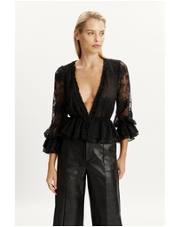 Bardot - Natoli Embroidered Mesh Blouse