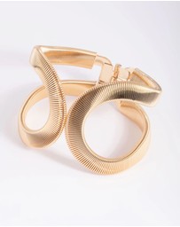 Lovisa - Gold Textured Oval Cuff Bangle