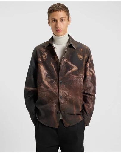 HUGO - Oversized-Fit Shirt in Cotton With Ballerina Print