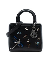 Pre-Loved by Azura Reborn - Pre-Loved Medium Calfskin Dragonfly Embellished Lady Dior