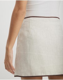AERE - Sloane Linen Mini Skirt