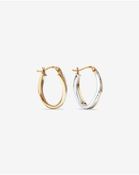 Michael Hill - Hoop Earrings in 10kt Yellow & White Gold