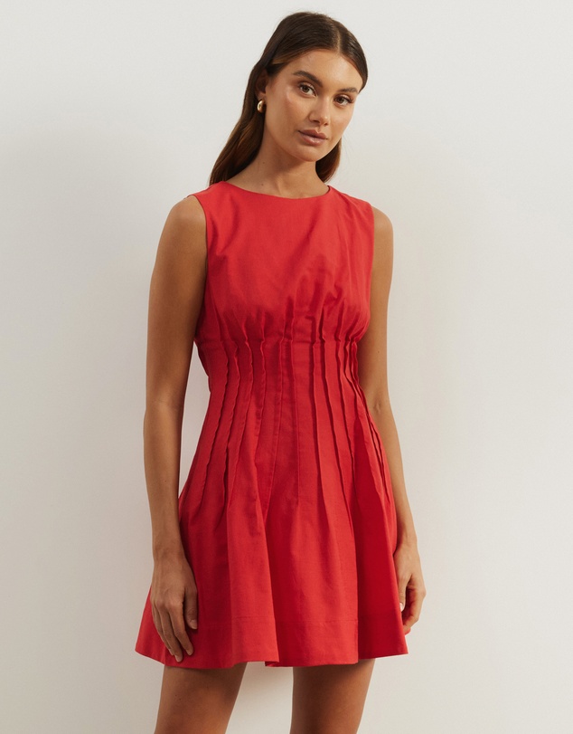 Atmos&Here - Anna Pin Tuck Shift Mini Dress