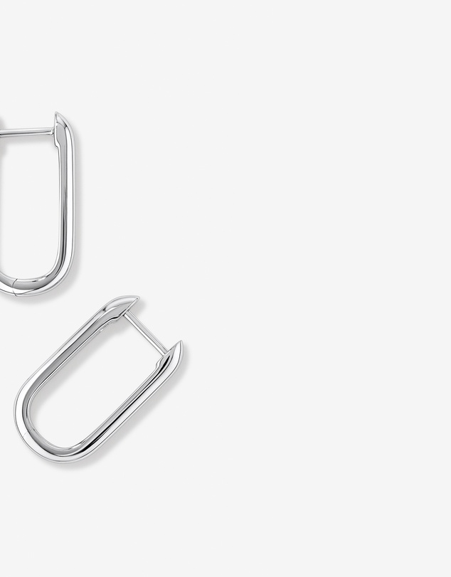 Michael Hill - Huggie Paperclip Earrings in Silver