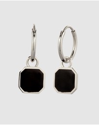 Kuzzoi - ICONIC EXCLUSIVE - Earrings Unisex Creole Square with Enamel 925 Sterling Silver