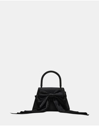 Steve Madden - BCosette Black Satin Top Handle Bag
