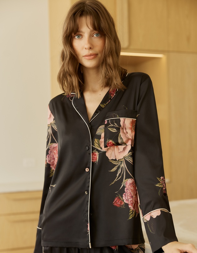 Gingerlilly - Ruby Floral Satin PJ set
