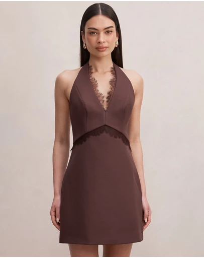 Forever New - Kobi Lace Halter Neck Mini Dress