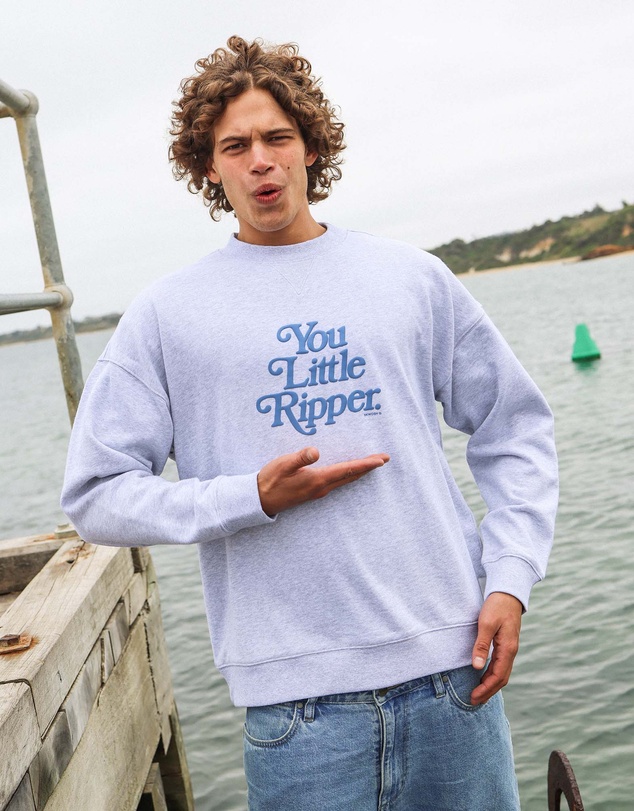 Skwosh - You Little Ripper Crew Neck Sweat in Grey Marle
