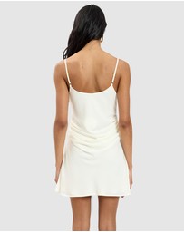 With Harper Lu - Georgette Draped Mini Dress