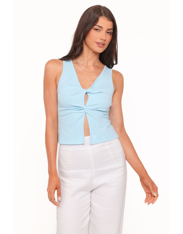 Petal & Pup - Emmeline Twist Front Top - Pale Blue
