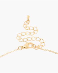 Lovisa - Waterproof Gold Plated Stainless Steel Cubic Zirconia Pave Cross & Heart Pendant Necklace
