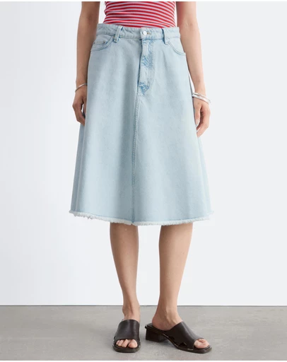 & Other Stories - Raw-Edge Denim Skirt