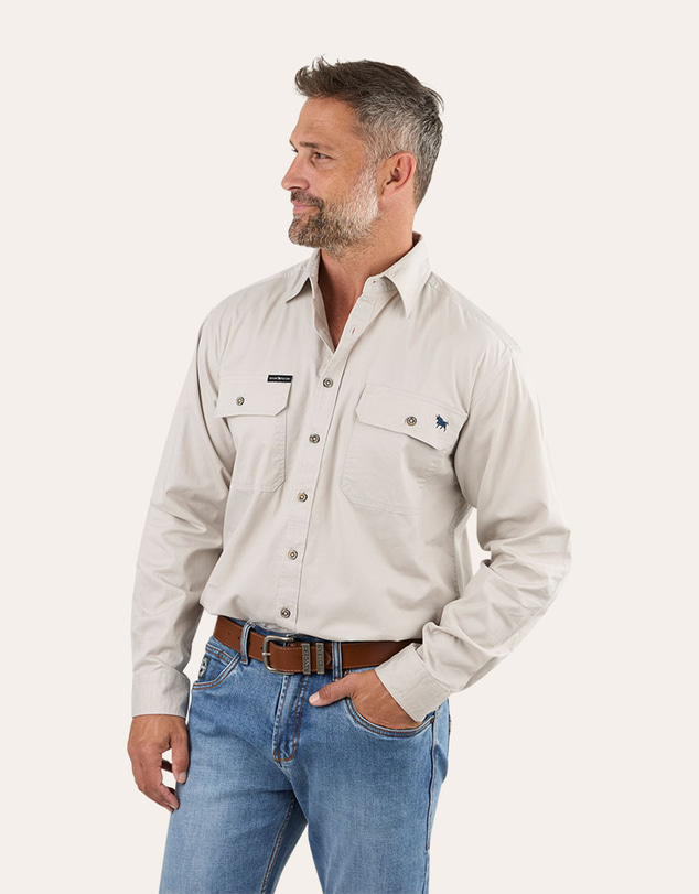 Ringers Western - King River Mens Half Button Work Shirt