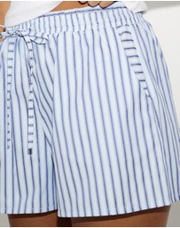 Dazie - Nina Stripe Double Waist Band Shorts